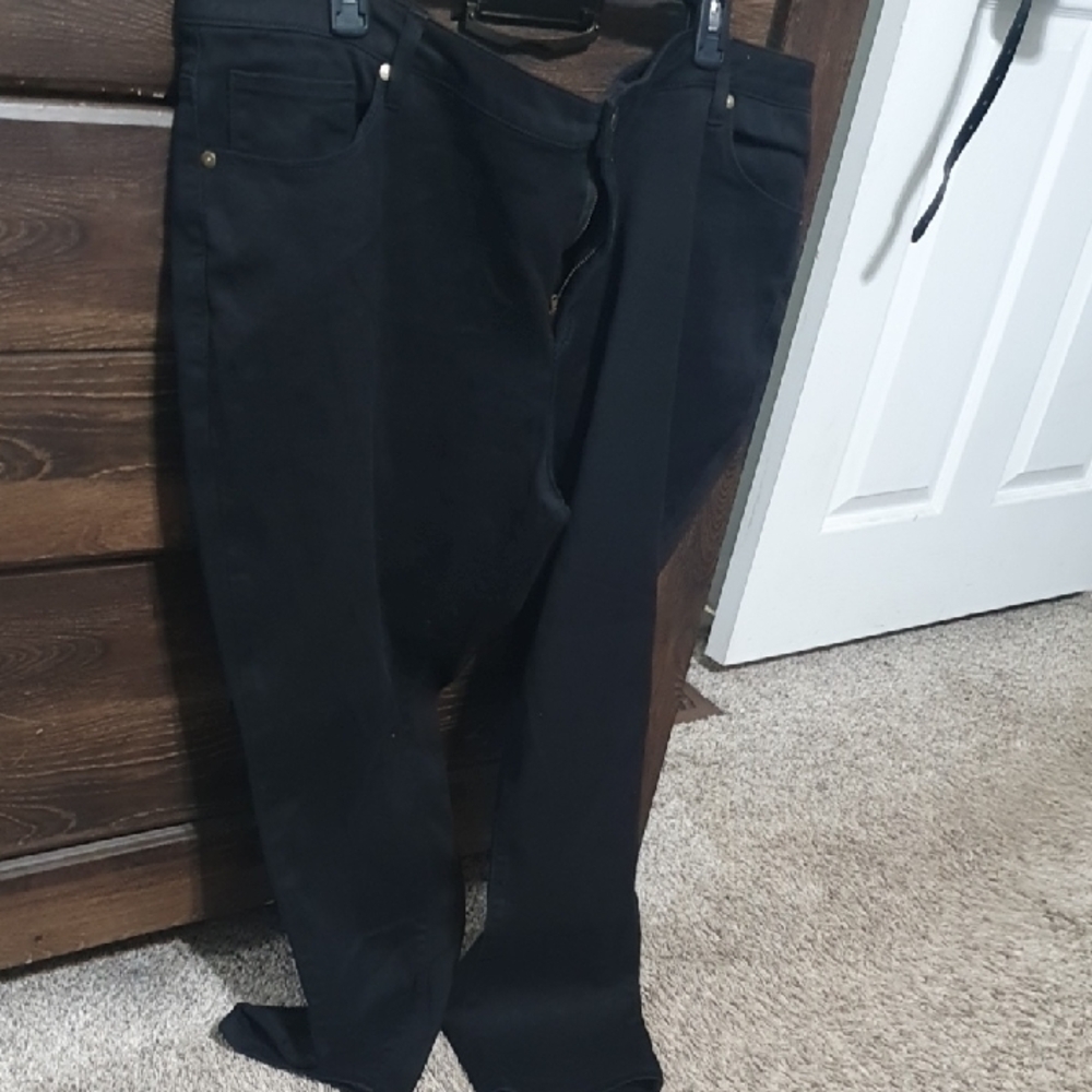 Woman Within Black Straight Leg Jeans